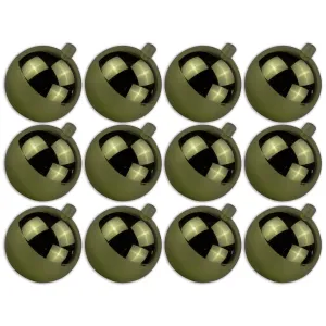 12 Pack 80mm 3" Shiny Sage Green Ball Ornament with Wire, UV Coated