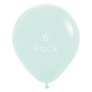 45cm Pastel Matte Green Giant Balloons - 6 Pkt