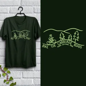 Bike The Carriage Roads Acadia National Park T-Shirt Adult Unisex S-2X, 100% Cotton