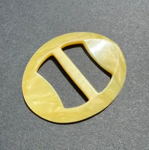 Butterscotch Yellow Curved AND Pointy 5cm Vintage Deco Buckle