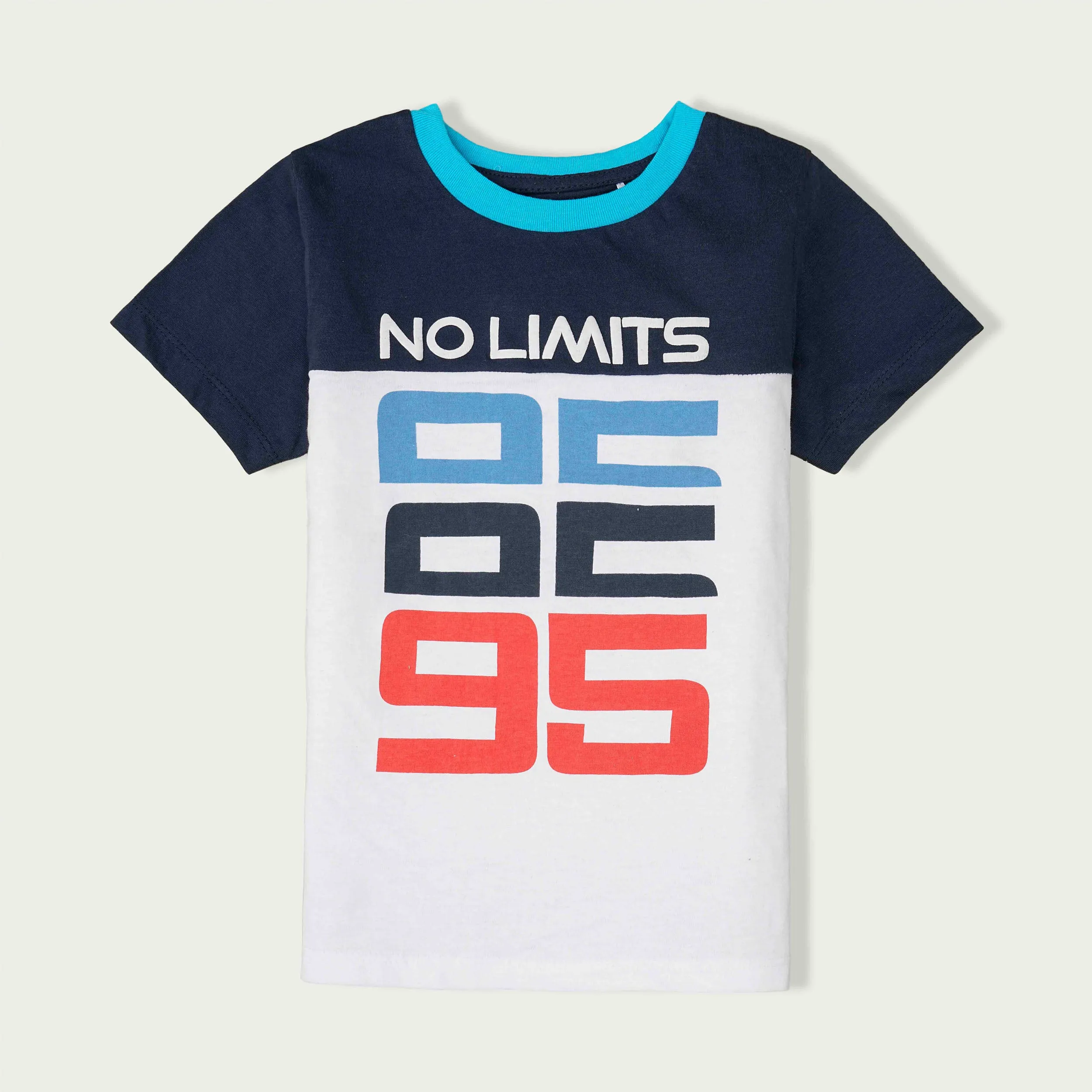 C1528 CCL No Limits 95 White with Blue T-Shirt