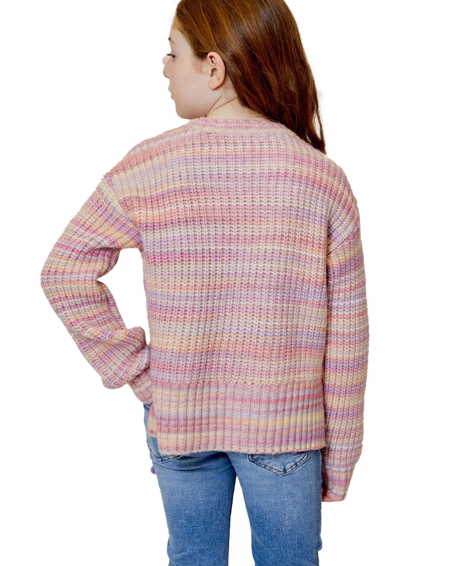 Design History Girls Pink Lilac Combo Sweater