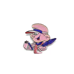 Embroidered Pink Iron-On Smurf Patch 2.50" x 2.13" - 1 Piece