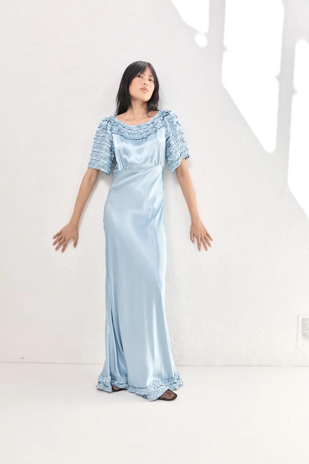 Freja Satin Maxi Dress Sky