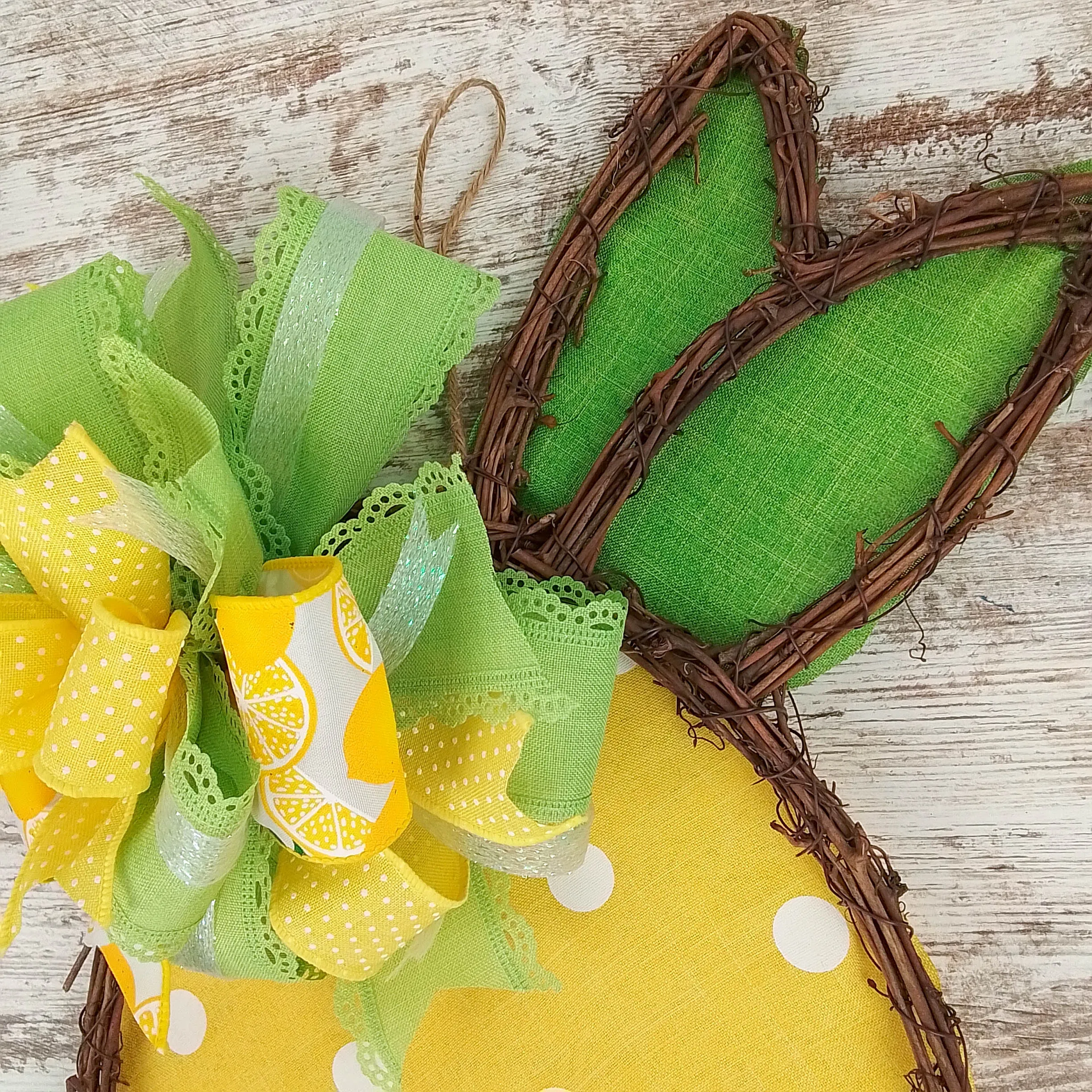 Lemon Shaped Door Hanger Wreath - Spring and Summer Decor - Perfect Female Celebration Gift