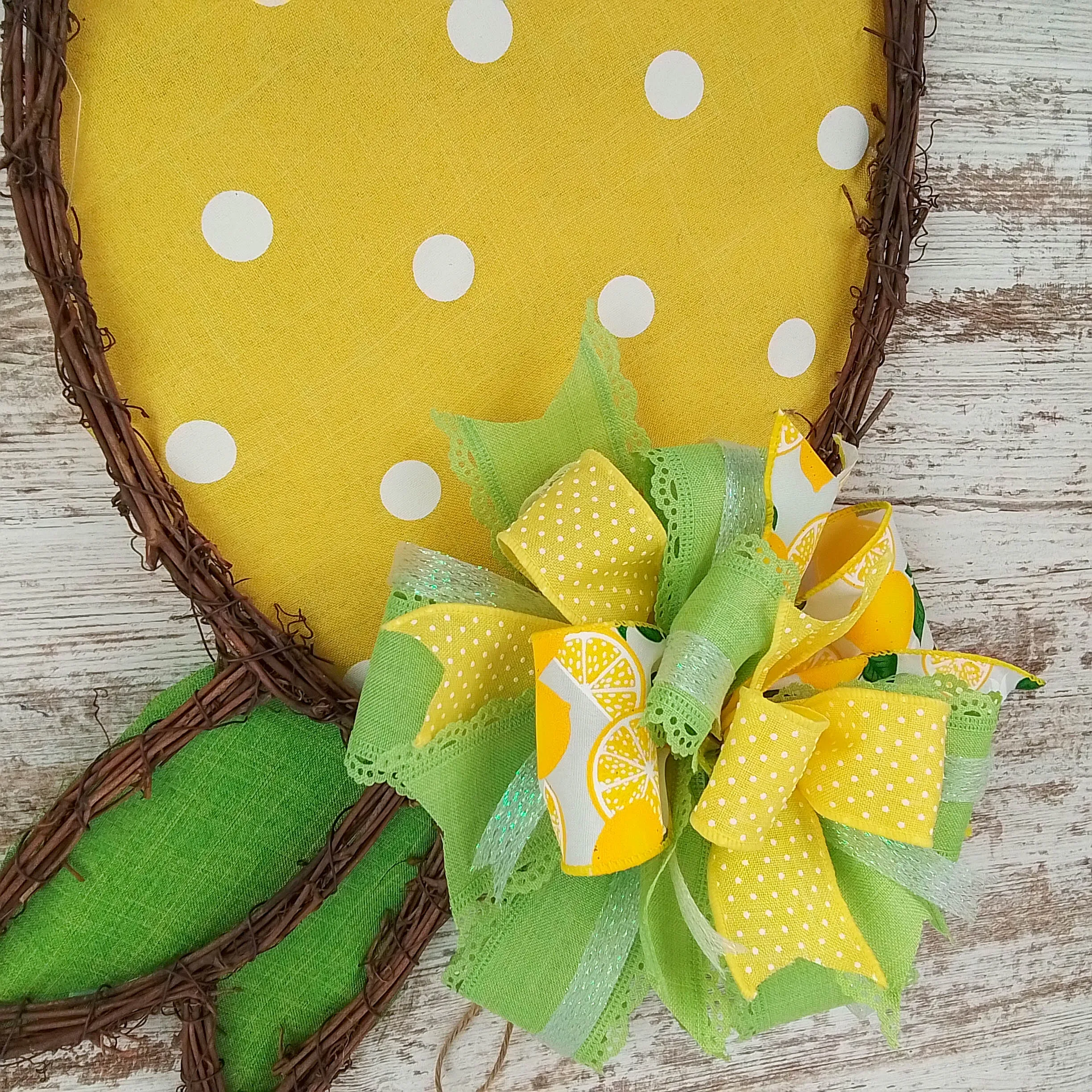 Lemon Shaped Door Hanger Wreath - Spring and Summer Decor - Perfect Female Celebration Gift