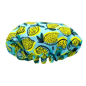 Luxury Shower Cap - Lemon Print