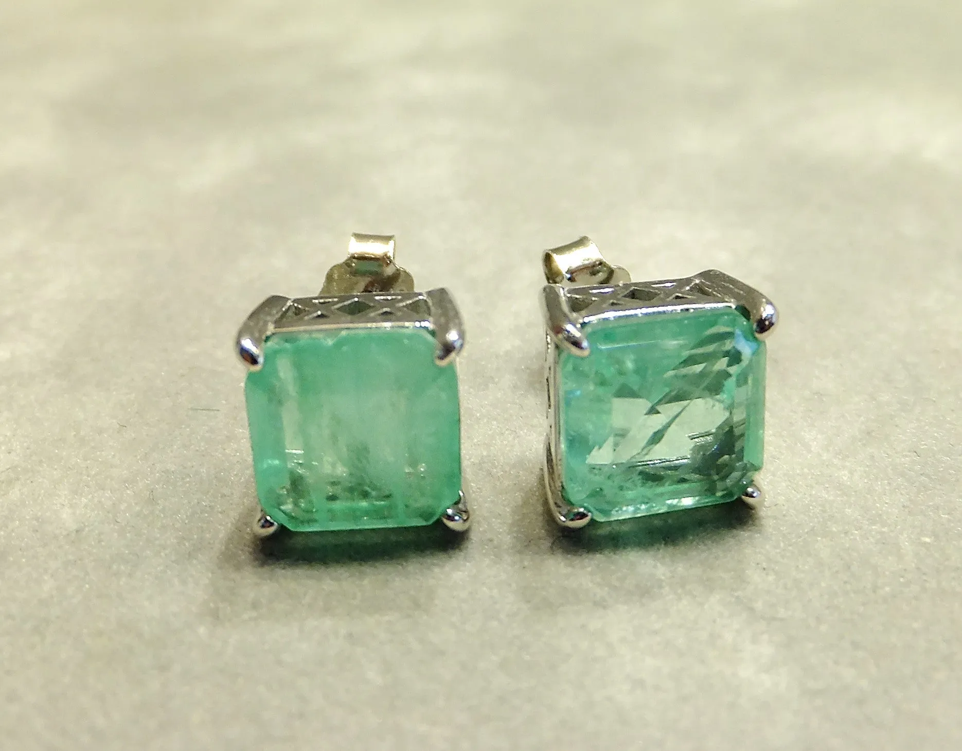 Mint Green Paraiba Tourmaline Stud earrings