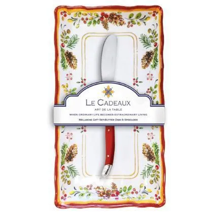 Noelle Butter Dish with Laguiole Spreader Set GS-BD-Noel