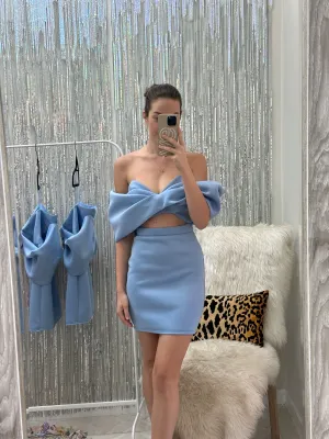 Pastel Scuba Strapless Dress