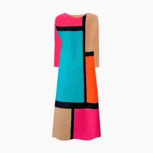 Pre Order:  Color Block Collection Pleated Dress