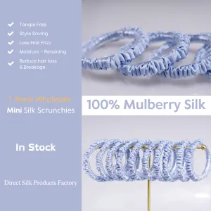 Sky Blue silk scrunchies mini