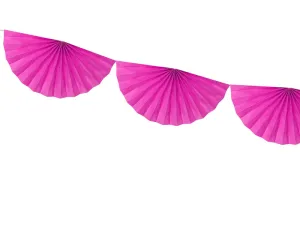 Tissue Fan Garland - Dark Pink